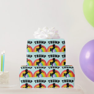 TRUMP RAINBOW UNICORN BIRTHDAY Wrapping Paper Geschenkpapier