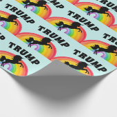 TRUMP RAINBOW UNICORN BIRTHDAY Wrapping Paper Geschenkpapier (Ecke)