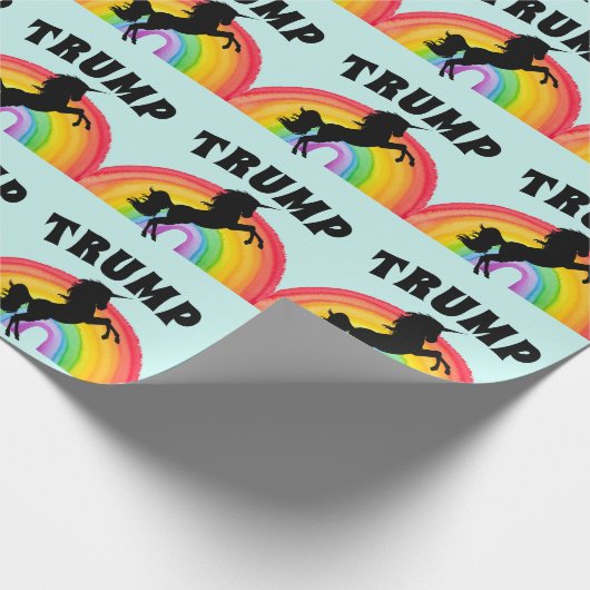 TRUMP RAINBOW UNICORN BIRTHDAY Wrapping Paper Geschenkpapier (Ecke)