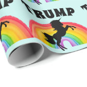 TRUMP RAINBOW UNICORN BIRTHDAY Wrapping Paper Geschenkpapier (Rolleneckpunkt)