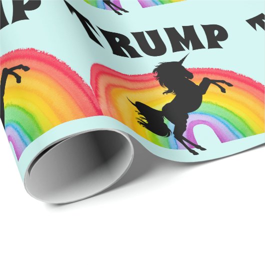 TRUMP RAINBOW UNICORN CHRISTMAS Wrapping Paper Geschenkpapier (Rolleneckpunkt)