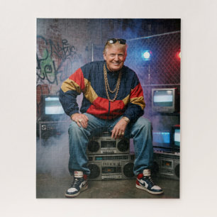 Trump Rapper Hip Hop Goldkette Boombox Puzzle