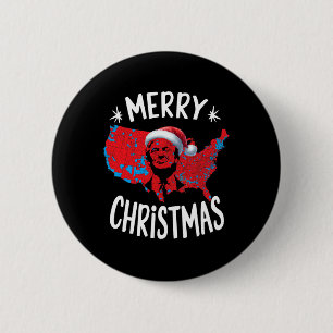 Trump Red Election Map frohe Weihnachten Trump Win Button