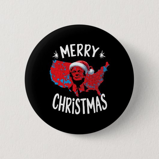 Trump Red Election Map frohe Weihnachten Trump Win Button (Vorderseite)