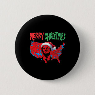 Trump Red Election Map frohe Weihnachten Trump Win Button