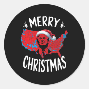 Trump Red Election Map frohe Weihnachten Trump Win Runder Aufkleber