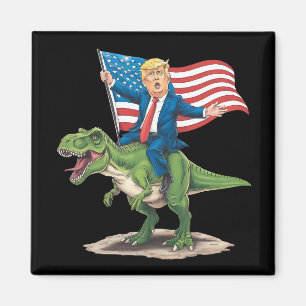 Trump reitet auf Dinosaurier T Rex USA Amerikanisc Magnet