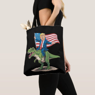 Trump reitet auf Dinosaurier T Rex USA Amerikanisc Tasche