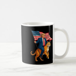 Trump reitet eine Katze, die die amerikanische Fla Kaffeetasse