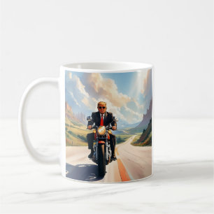 Trump reitet Motorrad Beautiful Südwest USA Kaffeetasse