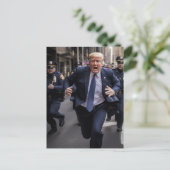 Trump rennt von Polizei Funny Postkarte (Stehend Vorderseite)