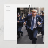 Trump rennt von Polizei Funny Postkarte (Vorne/Hinten)
