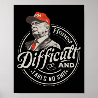 Trump Retro Ehrlich Und Schwierige Ansichten Nein Poster