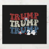 Trump Retro Groovy Blume 24 Wahlen 2024 Bierflaschenetikett (Einzelnes Label)