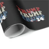 Trump Retro Groovy Blume 24 Wahlen 2024 Geschenkpapier (Rolleneckpunkt)