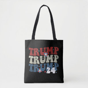 Trump Retro Groovy Flower 24 Wahl 2024 Tasche