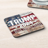 Trump! rett wieder Amerika. Getränkeuntersetzer (Linke Seite)