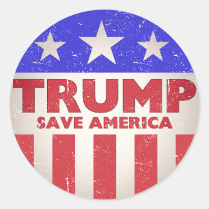 Trump Rette Amerika Vintage Retro Nostalgisch Runder Aufkleber