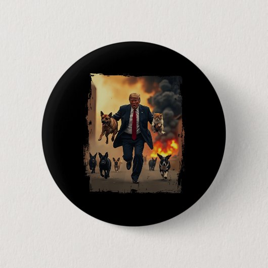 Trump rettet Hunde Button (Vorderseite)
