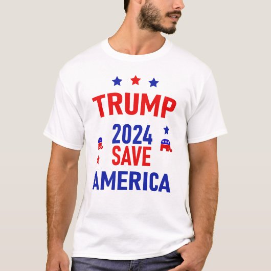 Trump Rettete Amerika 2024 T-Shirt (Vorderseite)