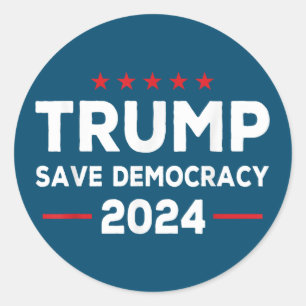 Trump Rettete Demokratie Trump 2024 Runder Aufkleber
