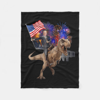 Trump Riding A Dinosaur T-rex unterstützt Trump 20 Fleecedecke