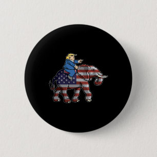 Trump Riding Elefanten Republikaner Shirt Geschenk Button
