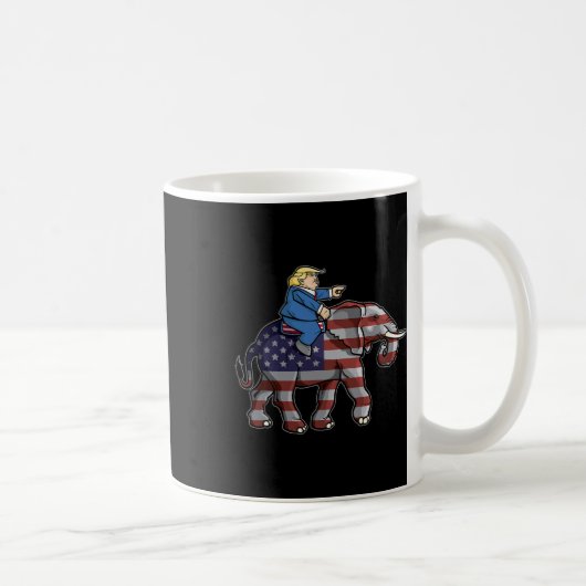 Trump Riding Elefanten Republikaner Shirt Geschenk Kaffeetasse (Rechts)
