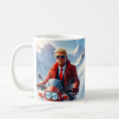 Trump Riding Motorrad im Winter Weihnachten MAGA Kaffeetasse (Links)