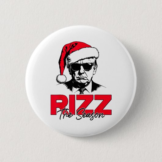 Trump Rizz The Season Funny Trump 2024 Xmas Pink S Button (Vorderseite)