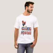 Trump Rooster Kacke über amerikanische Träume T-Shirt (Vorne ganz)