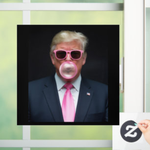 Trump Rosa Kaugummi Präsident 47 USA Fensteraufkleber