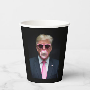 Trump Rosa Kaugummi Präsident 47 USA Pappbecher