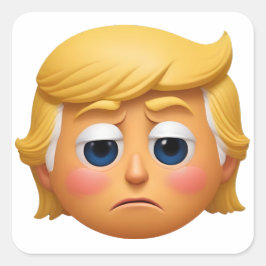Trump Sad Emoji Quadratischer Aufkleber