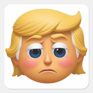 Trump Sad Emoji Quadratischer Aufkleber