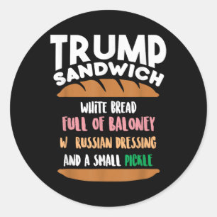 Trump Sandwich Anti-Trump Impeachment Funny Runder Aufkleber