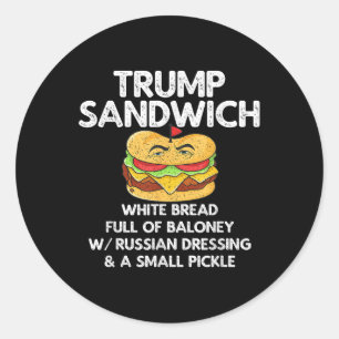 Trump Sandwich Anti-Trump Vintag Runder Aufkleber