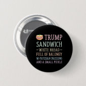 Trump Sandwich Sign Funny Button (Vorne & Hinten)