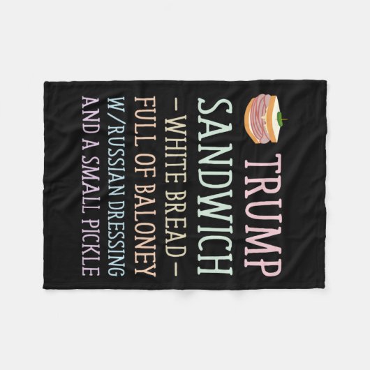 Trump Sandwich Sign Funny Fleecedecke (Vorderseite (Horizontal))
