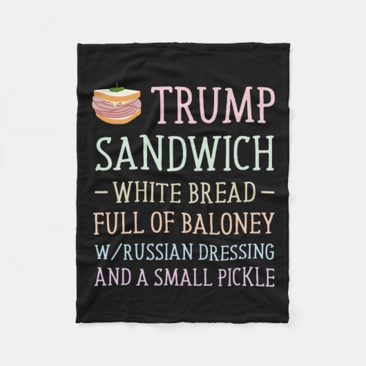 Trump Sandwich Sign Funny Fleecedecke (Vorderseite)