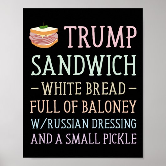 Trump Sandwich Sign Funny Poster (Vorne)
