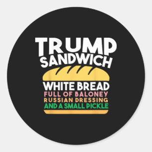 Trump-Sandwich Weißbrot voller Schwindel Russisch Runder Aufkleber