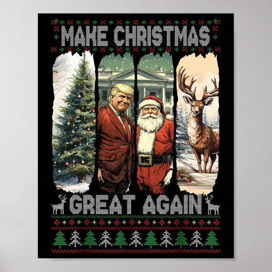 Trump Santa 47. Präsident Make Christmas Great Ag Poster (Vorne)