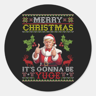 Trump Santa Claus Frohe Weihnachtsfeier Es ist Gon Runder Aufkleber