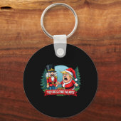 Trump Santa Claus mit Nutcracker essen sie Schlüsselanhänger (Vorderseite)