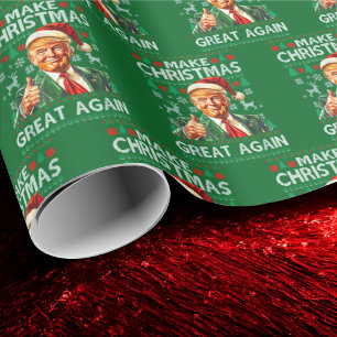 Trump Santa Hut   Mach Weihnachten wieder großarti Geschenkpapier
