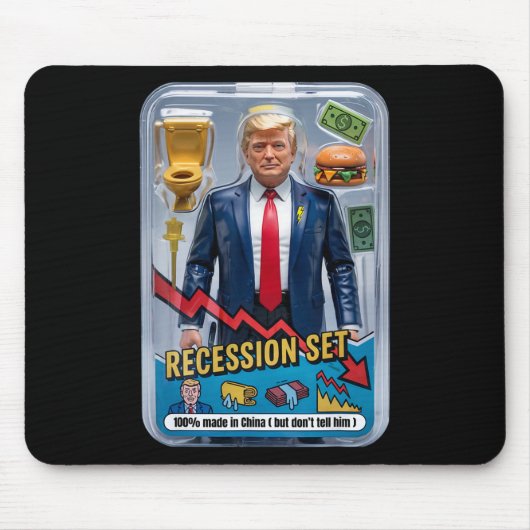 Trump Satire überlebte Rezession Box Set Action Fi Mousepad (Vorne)