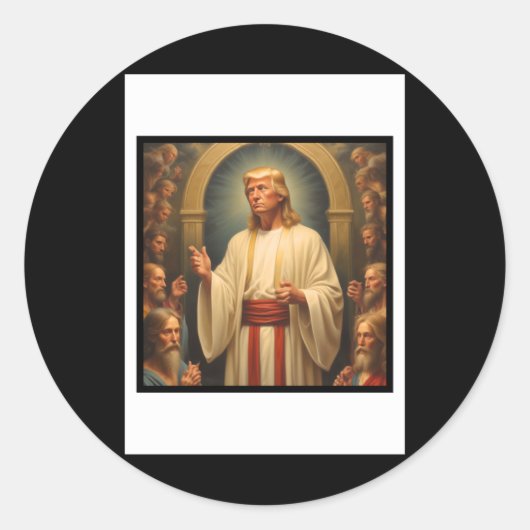 Trump Savior Runder Aufkleber (Vorderseite)