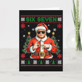 Trump Says 67 Meme Six Seven Funny Ugly Christmas Karte (Vorderseite)