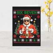 Trump Says 67 Meme Six Seven Funny Ugly Christmas  Karte (Gelbe Blume)